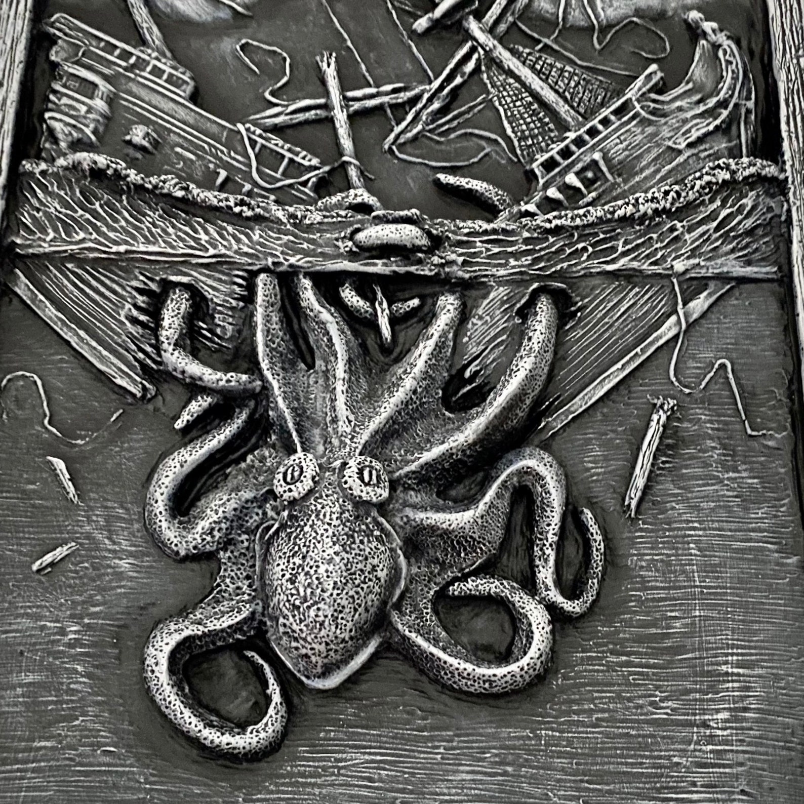 Kraken sculpture wall art highly detailed hand painted Etsy