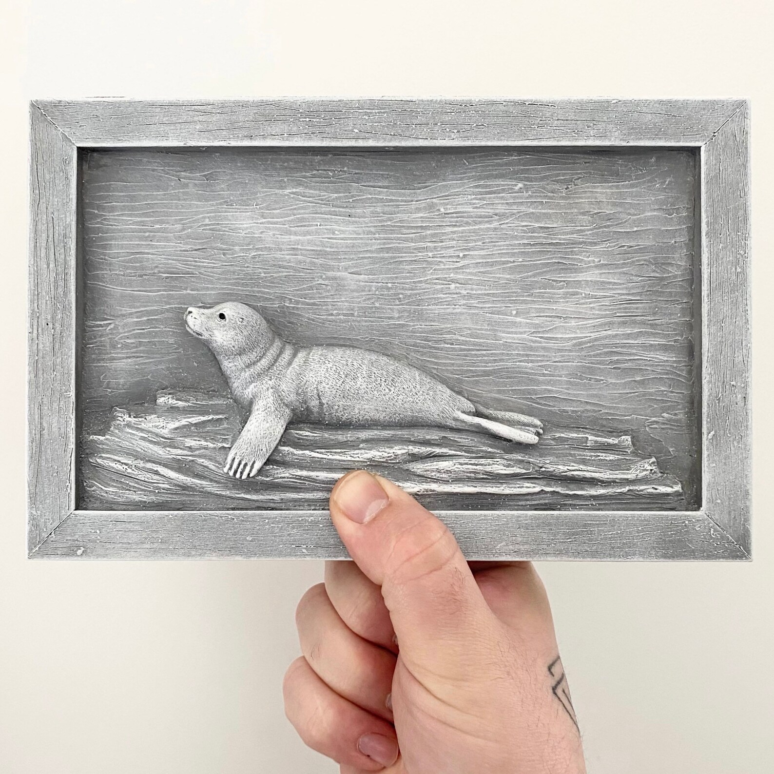 Seal sculpture wall art highly detailed hand painted Etsy