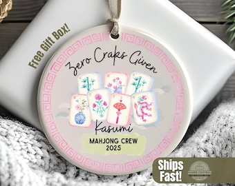 Mahjong Club Ornament Gift 2025, Personalized Mah Jongg Accessories for Friends, Zero Craks Given Funny Gift for Tile Lovers