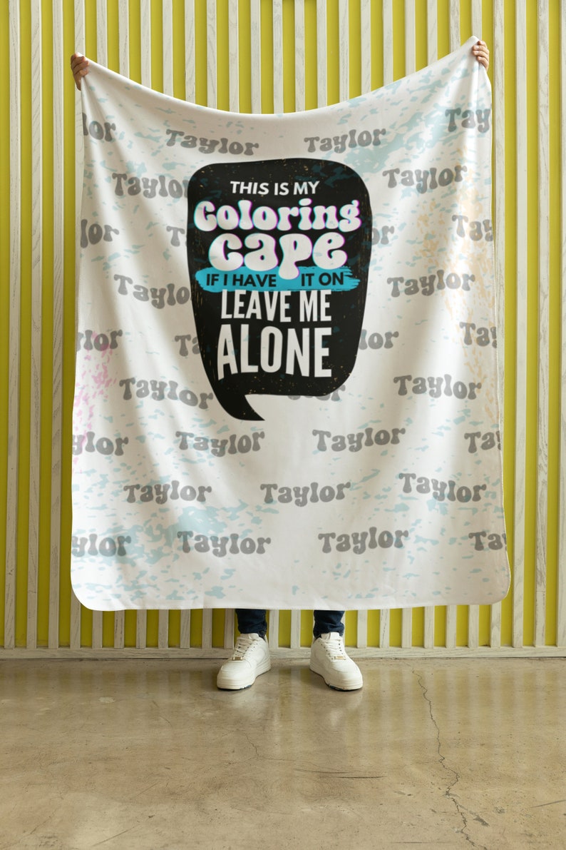 Custom Coloring Cape Snuggle Blanket Personalized Blanket Custom Name Hoodie Blanket Funny