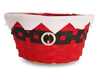 Santa Suit Christmas Gift Basket, Festive Holiday Treat Basket, DIY Stocking Stuffer Holder Party Decor