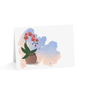 CARTES DE NOTES | Art de plantes en pot | Versets bibliques ou cartes de voeux vierges | Merci | Anniversaire | Baptême | Mariage | Lot de 6 cartes de vœux