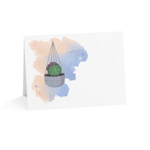 CARTES DE NOTES | Art de plantes en pot | Versets bibliques ou cartes de voeux vierges | Merci | Anniversaire | Baptême | Mariage | Lot de 6 cartes de vœux