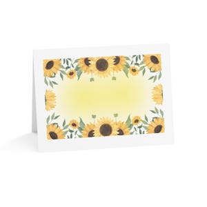 BIGLIETTI DI NOTA / Girasoli / Versetti biblici o biglietti di auguri vuoti / Grazie / Anniversario / Battesimo / Matrimonio / Confezione da 6 biglietti di auguri
