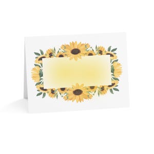 BIGLIETTI DI NOTA / Girasoli / Versetti biblici o biglietti di auguri vuoti / Grazie / Anniversario / Battesimo / Matrimonio / Confezione da 6 biglietti di auguri