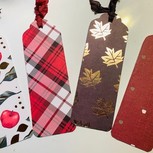 4 Fall Bookmarks/Book Worms/Scrapbooking/Junk Journaling/Handmade Bookmarks