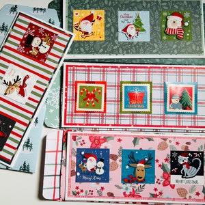Slim Line Christmas Cards/Set of 4/Holiday Cards/Greeting Cards