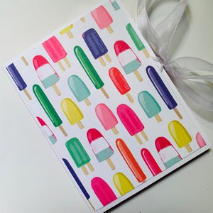 Summer Theme (Popsicle) Handmade Sticky Pocket Notepads/Stationary/Note Covers/Sticky Notes