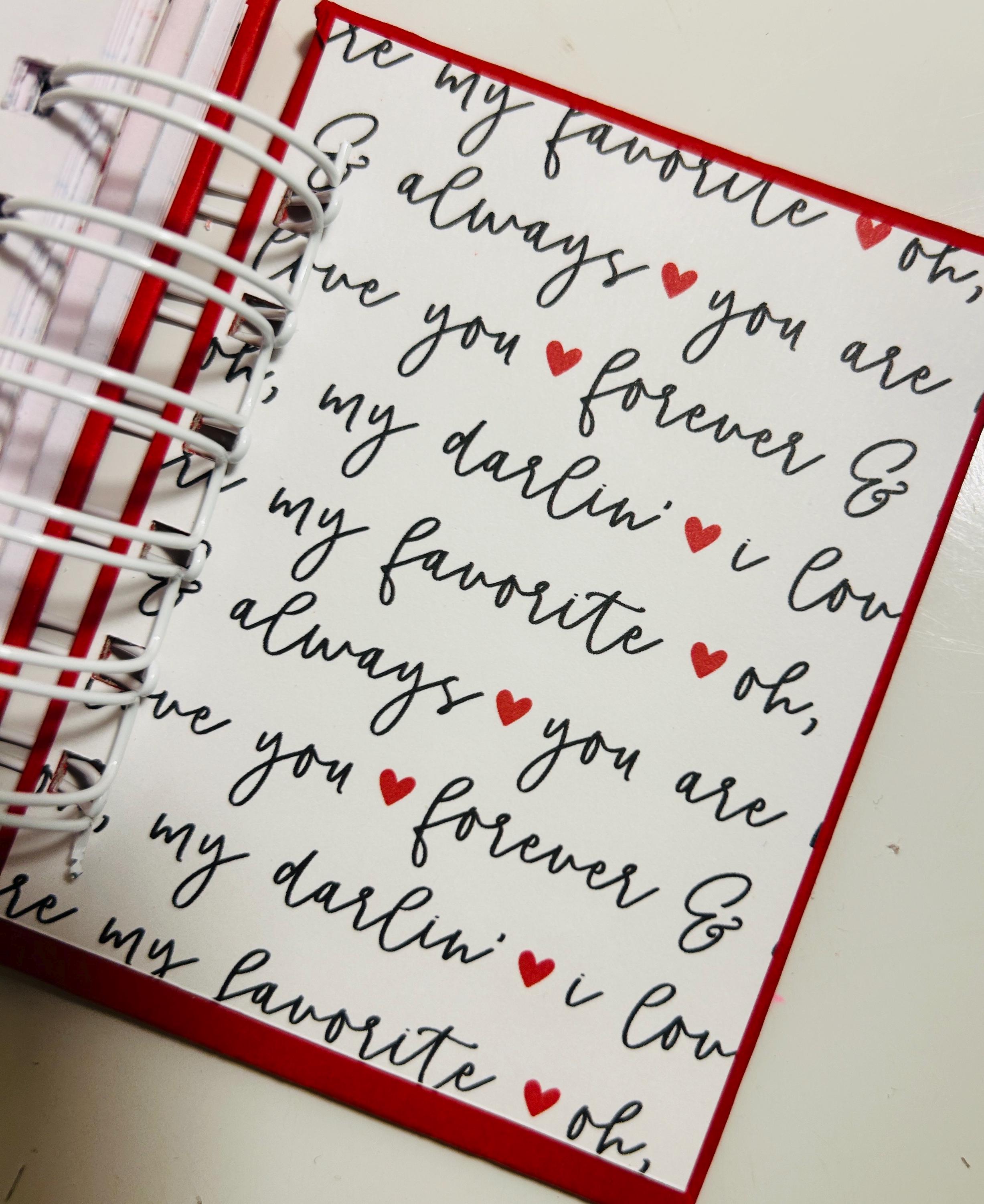 Notebook Love Note Mini Notebooks/“just A Little Love Note” Valentines Day Handmade ...