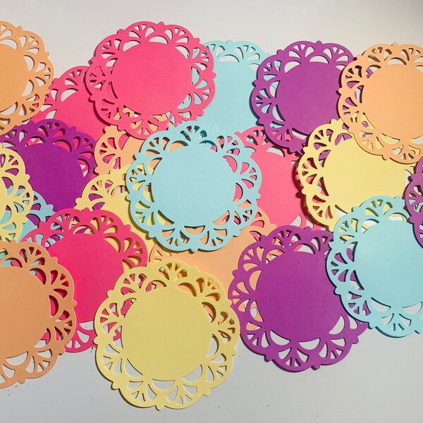 Set of 20 Handmade Paper Doilies/Embellishments\Scrapbooking/Junk Journaling/Pastel Colors