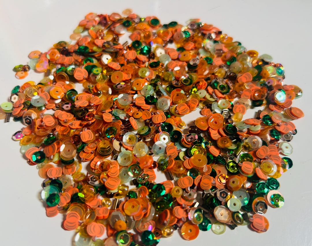 Sequin Mix “just Pumpkins”/fall Sequin Mix/embellishments/confetti Mix ...