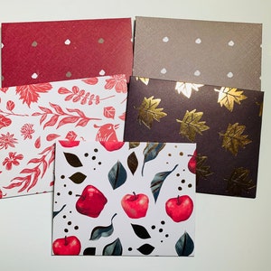 5 “Fall Theme” Blank Cards with Envelopes