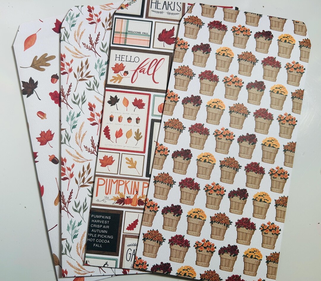 Handmade Fall Policy Envelopes/set of 4/happy Mail/fall Crafts/fall ...