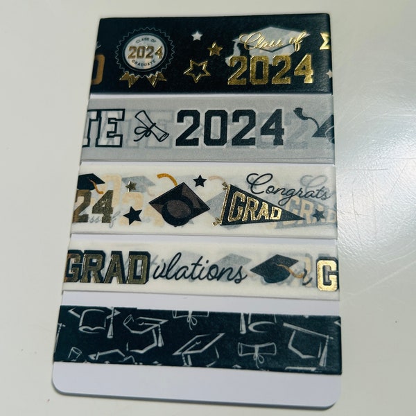 2024 Graduation Washi Tape Sample/Washi Tape/Scrapbooking/Junk Journaling/Planner Spread/Card Making