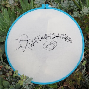 Pride and Prejudice Embroidery Pattern: Boiled Potatoes Bookmark (PDF Download)