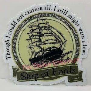 GD Ship Of Fools Sticker, Waterproof Vinyl Decal
