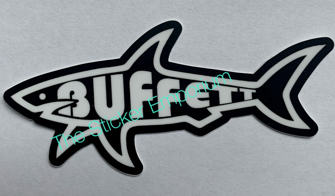 Jimmy Buffett Shark Fins Sticker Water Bottle Car 5” Parrothead Decal ...