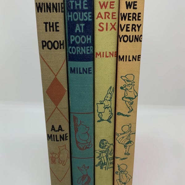 Vintage WINNIE THE POOH -A.A. Milne 1950 4 Book lot w/ Illustrations Vintage Children’s Book’s Early Printing’s
