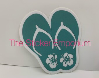 Hibiskus Flip Flops, Vinyl Aufkleber Aufkleber, Mehrere