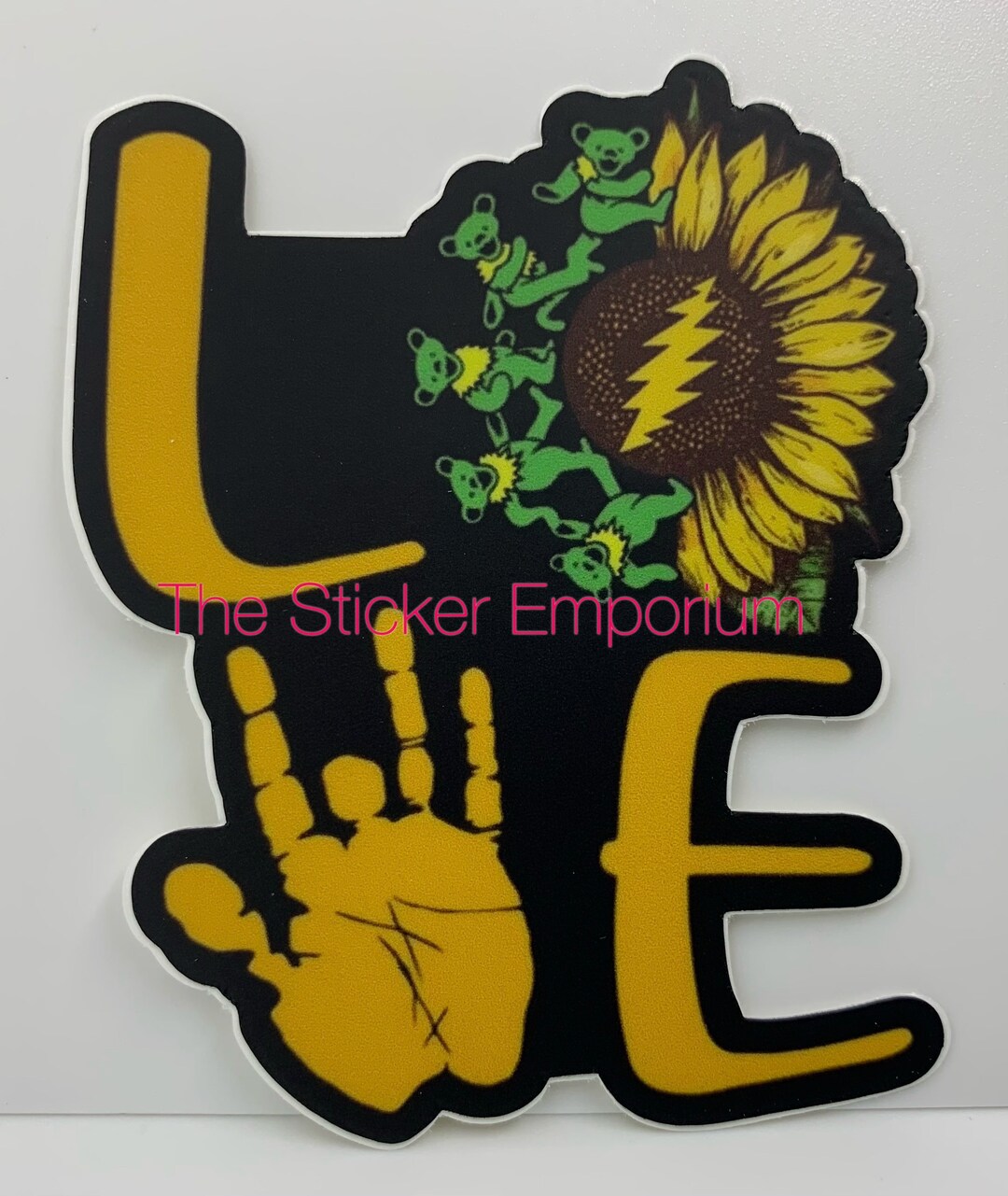 GD Love Jerry Hand Bears Sunflower Waterproof Phish Sticker - Etsy