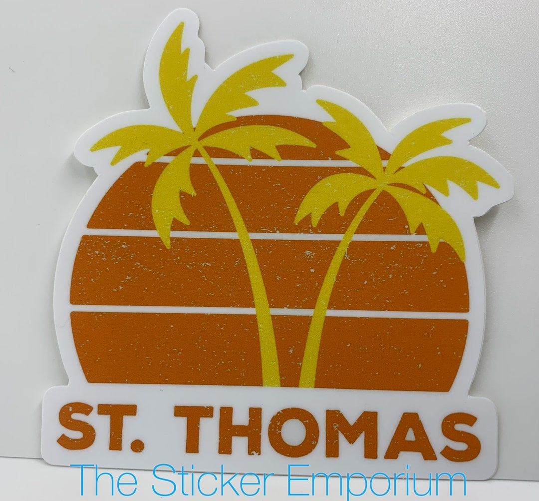 St.thomas USVI Virgin Islands Caribbean Sticker 4” ~ Water Bottle ...