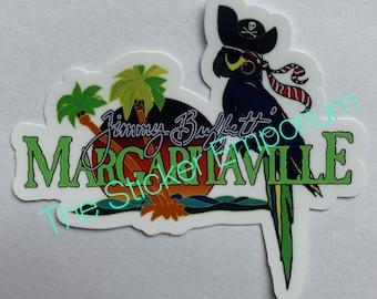 Jimmy Buffett Margaritaville Pirate Parrot Sticker Water Bottle Car 4” Parrothead Decal
