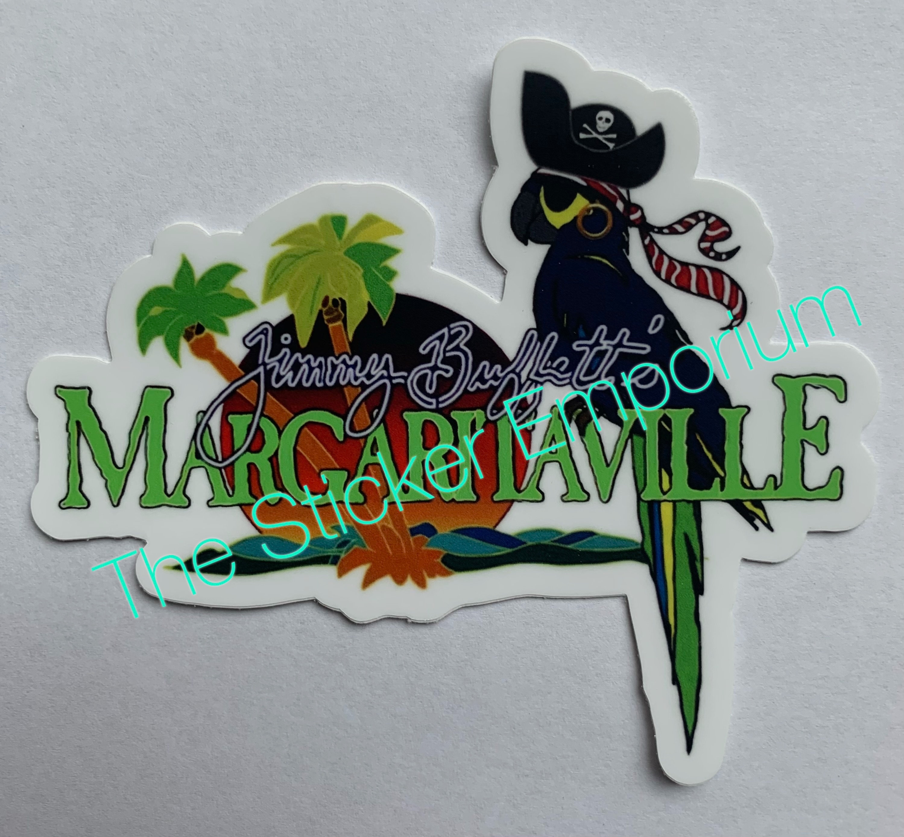 Jimmy Buffett Margaritaville Pirate Parrot Sticker Water Bottle Car 4