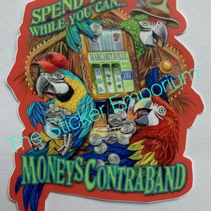 Jimmy Buffett Margaritaville Carnival World Sticker Water Bottle Car 4” Parrothead Decal