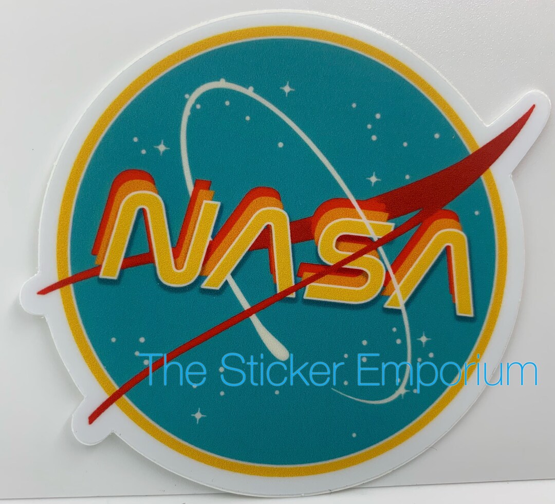 Retro Vintage Style Nasa Emblem Logo Sticker Water Bottle Laptop