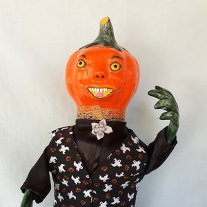 Pumpkin Doll, Handmade, Posable, OOAK, Whimsical