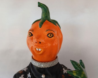 Pumpkin Doll, Handmade, OOAK, Whimsical