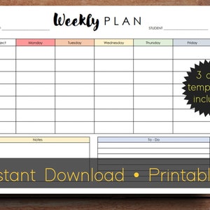 Homeschool Weekly Schedule