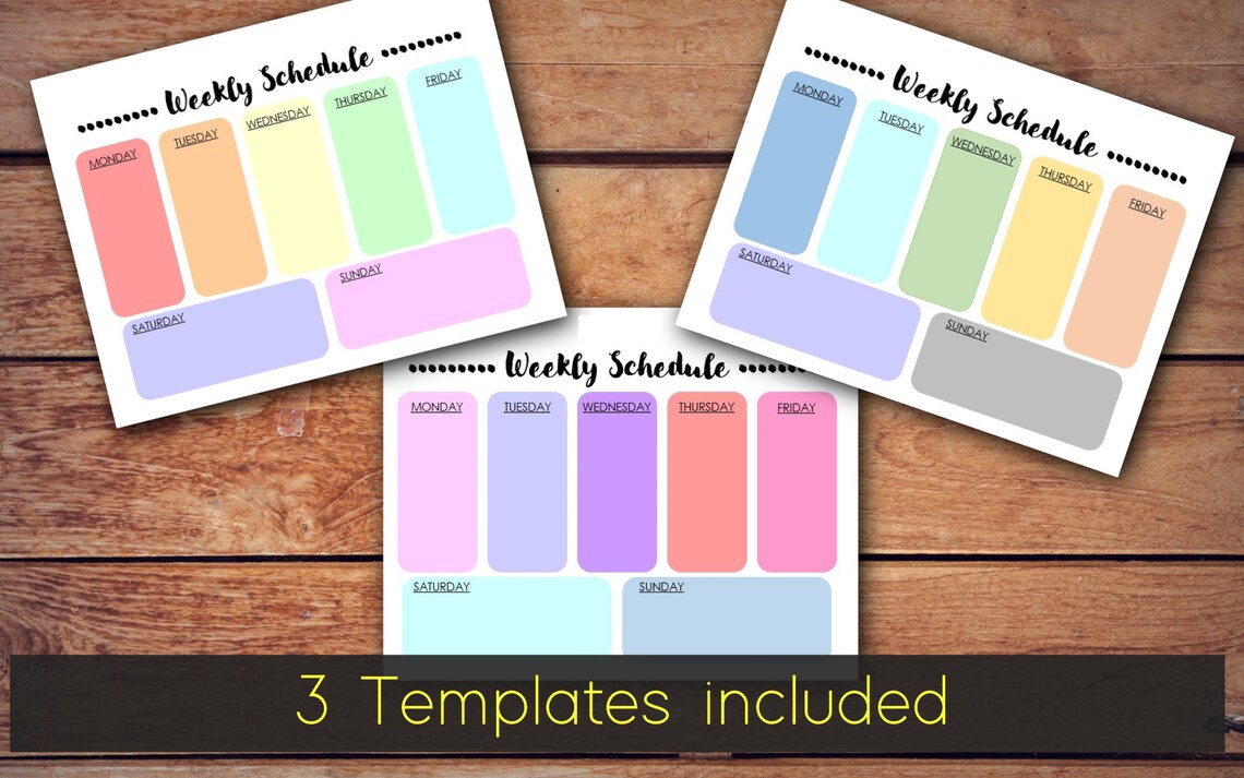 Homeschool Printable Weekly Schedule - Etsy