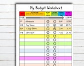 Kids Budgeting Worksheet • Instant Download