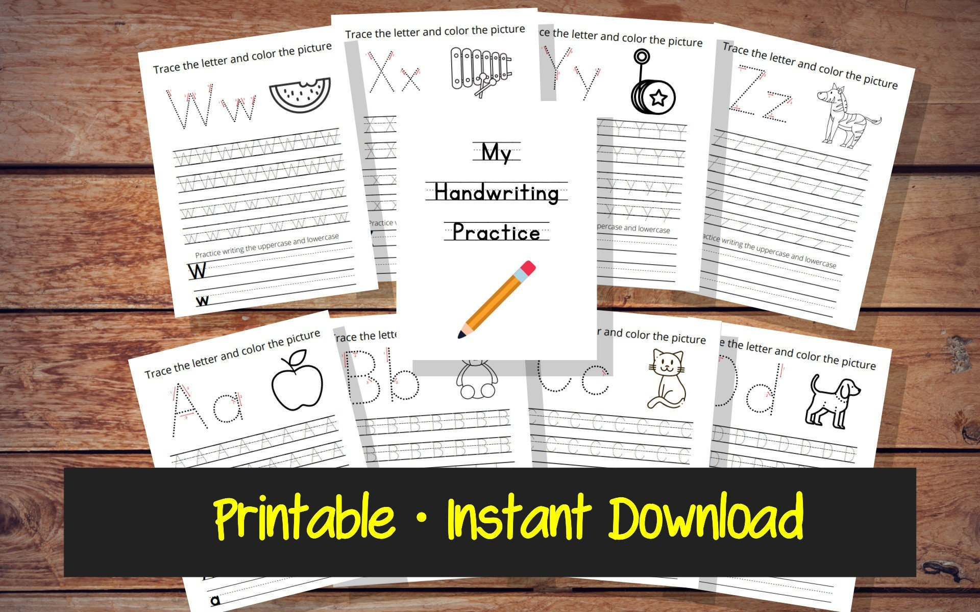 Homeschool Printables Preschool Kindergarten Handwriting Practice - Etsy