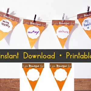 Thanksgiving Banner Printable • Thankful Garland • Pumpkin Pie Decor