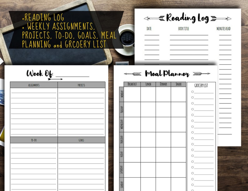 homeschool planner printable large 85 x 11 pdf etsy