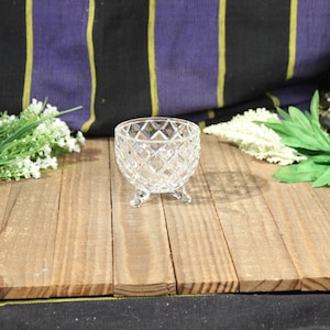 Vintage Crystal Footed Pineapple Candy Dish 3in x 3in Home Decor Living