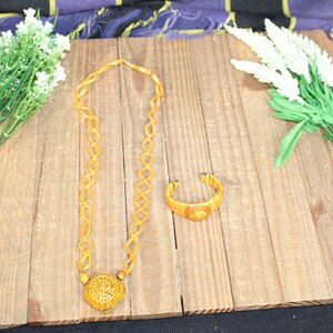 Vintage African Grass Necklace & Bracelet Made In Kenya Home Living Jewelry