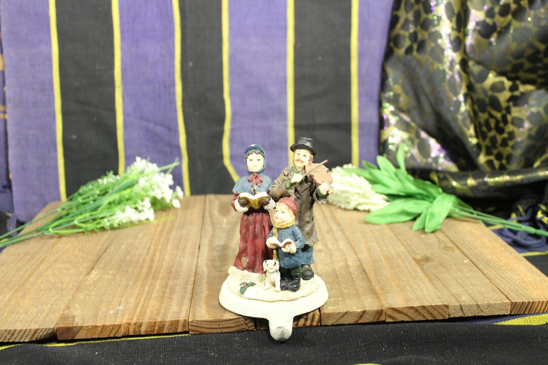 Ceramic Christmas Carolers Family Stocking Holder Multicolor 5in X 3in Holiday Home Decor Etsy