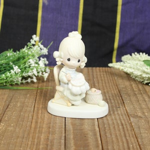 1979 Precious Moments &quot;Mother Sew Dear&quot; Porcelain Figurine Knick Knack Home Decor