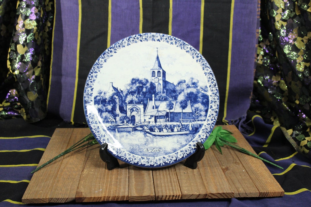 Vintage Delfts Blue White Porcelain Collectable Wall Plate Blauw ...