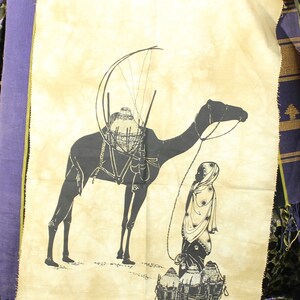Vintage African Girl With Camel Rectangle Tapestry Home Decor Living