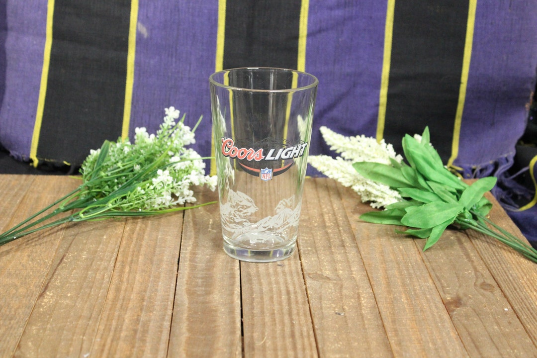 Coors Light Clear Glass Beer Drinking Glass Bar Barware Living Etsy