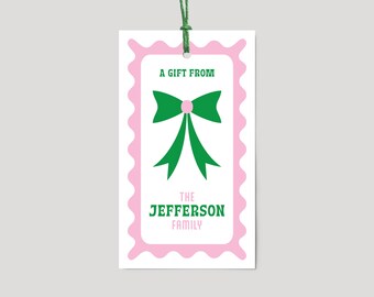 Personalized Gift Tags (Modern, Bow)