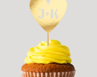 Personalized Cupcake Toppers (Metallic, Stencil)
