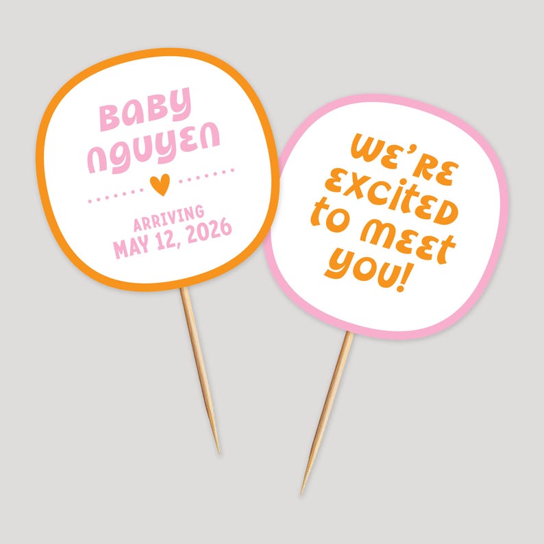 Toppers Border Personalized Cupcake Toppers (baby Shower, Border) - Etsy