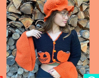 The Pumpkin Patch Cardigan - Crochet PDF Pattern