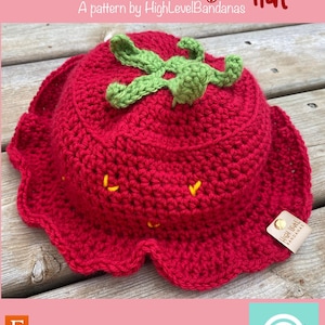 Strawberry Bucket Hat - Crochet PDF Pattern