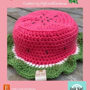 Watermelon Bucket Hat - Crochet PDF Pattern